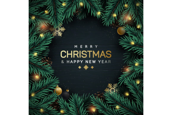 Christmas Tree Branches Decorative Frame