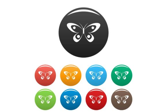 Decorative Butterfly Icons Set Color