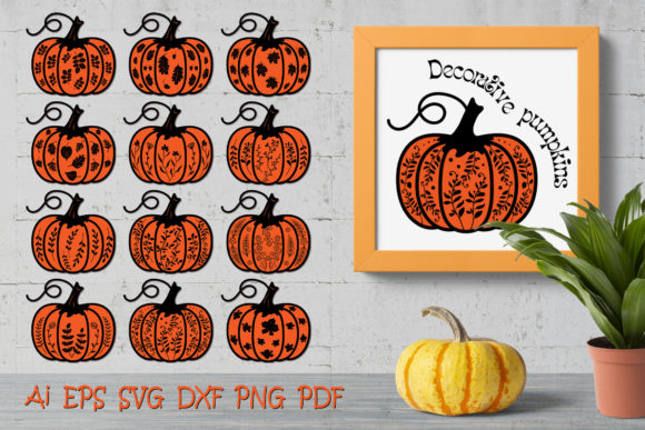 Decorative Pumpkins. Clipart.: A Comprehensive Guide to Seasonal Design Assets