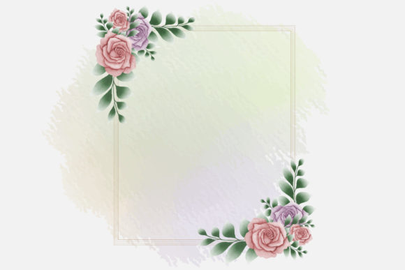 Decorative Watercolor Floral Frame for Creative Projects
