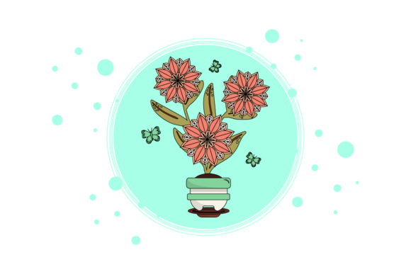 Flower Pot Decorative Circle Bubble