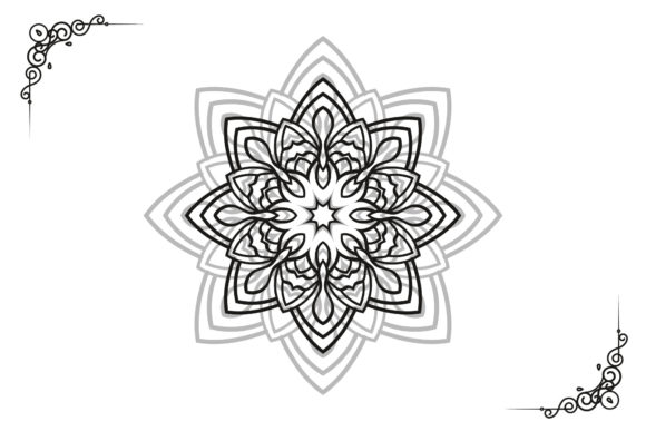 Mandala Black Flower Decorative Design