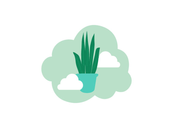 Spring Decorative Plant Cloud Icon for Creative Designs
